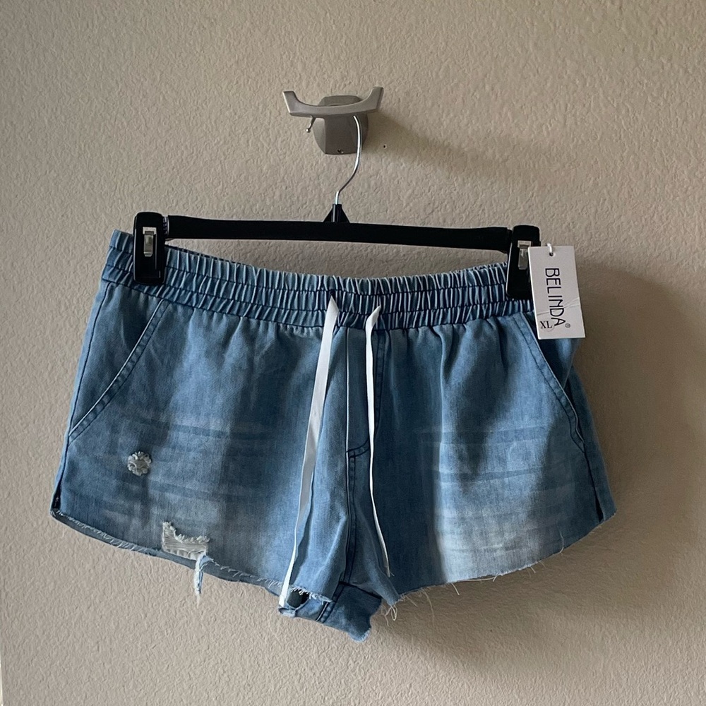 Forever 21 Blue Distressed Jean Shorts